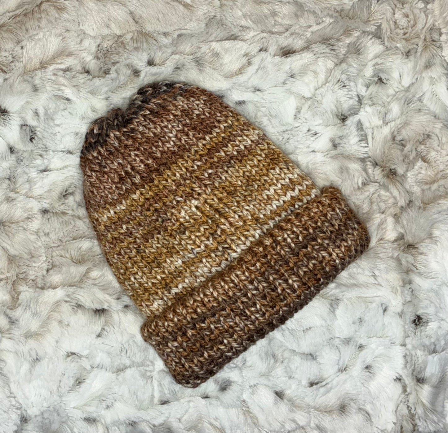 Beanie, Foldable Brim, Acrylic. Neural tones