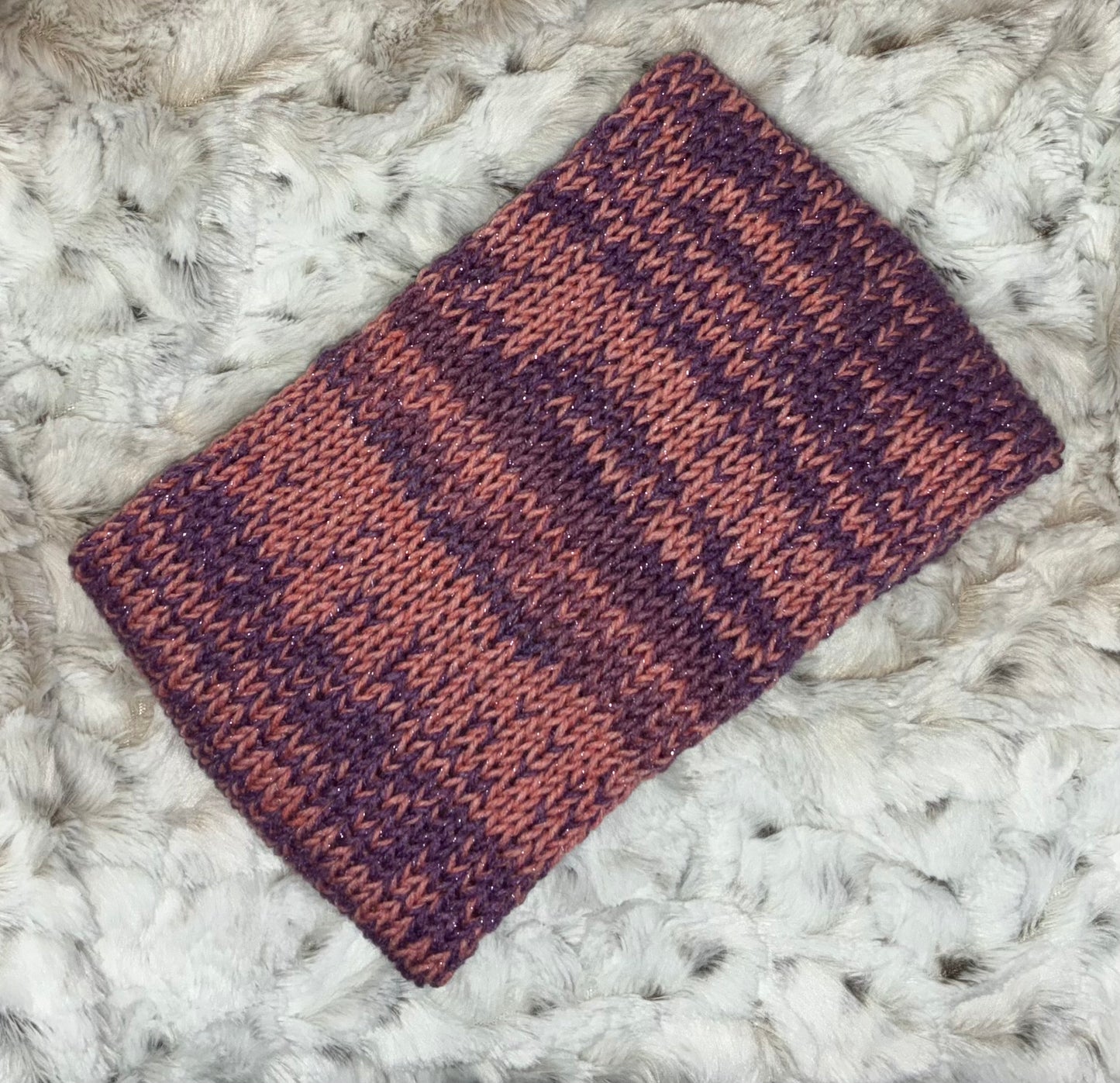 Neck Warmer, Acrylic. Pink & Purple Sparkle