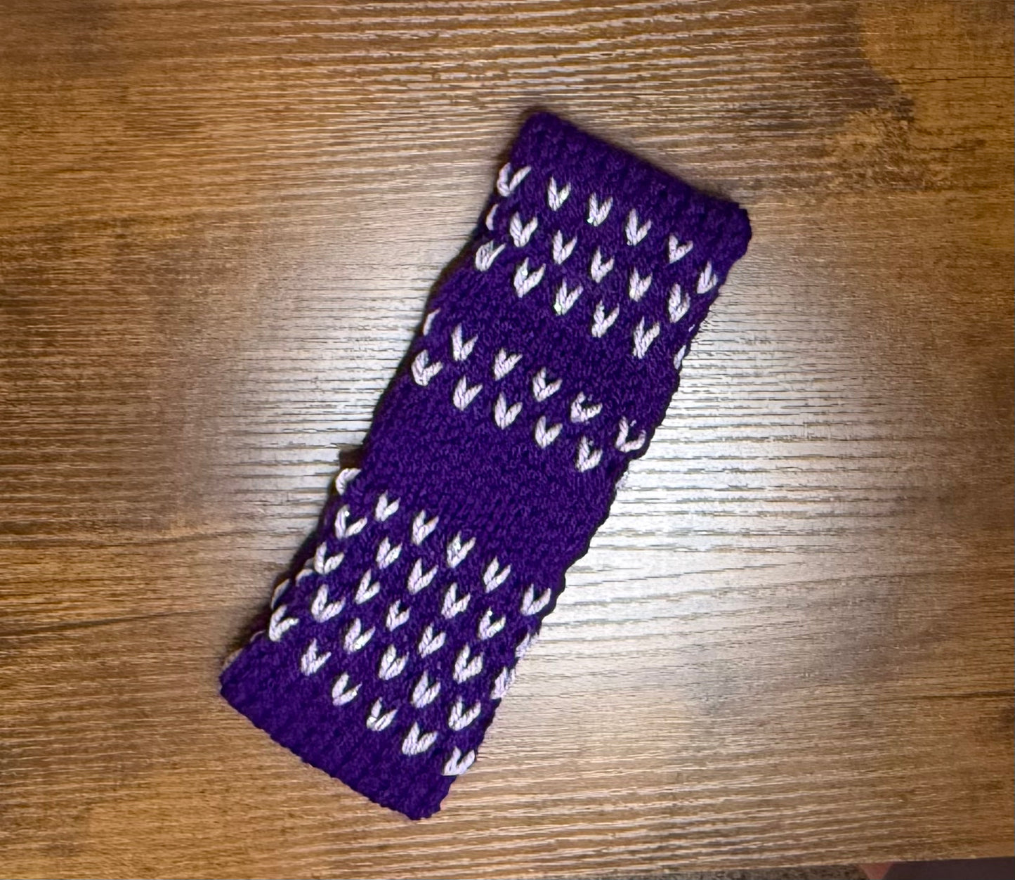 Headband, Acrylic, Purples & Sparkle Hearts