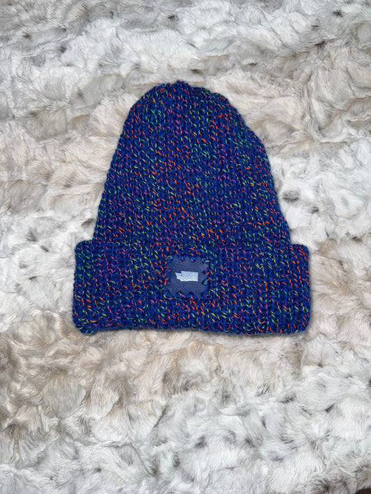 Blue beanie with Washington state patch