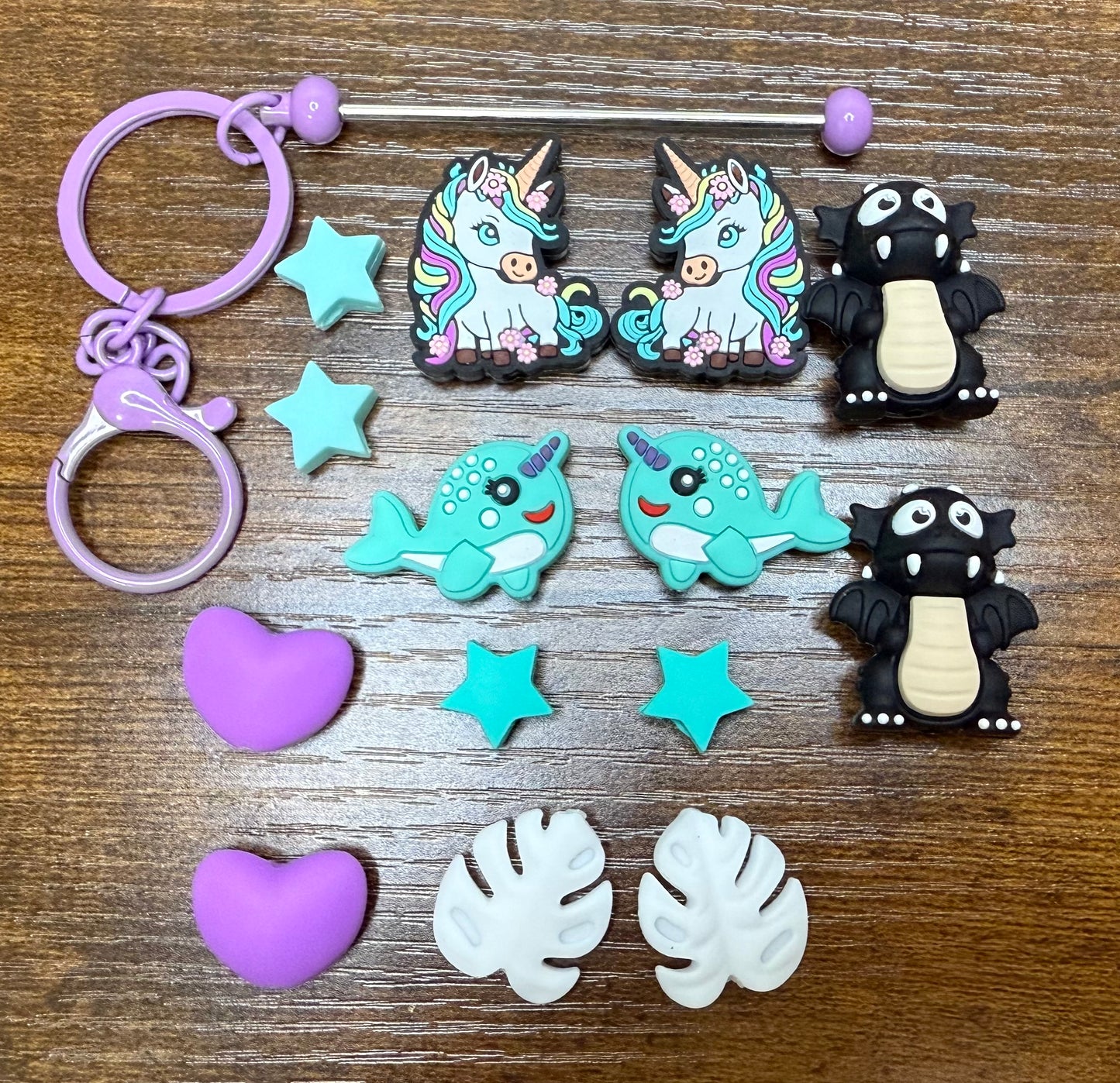Ashley's Custom Order Point Protectors Super Set with Purple Keychain