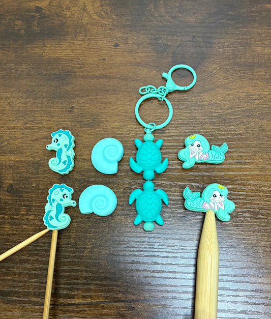 Totally Teal Point Protectors Set with Keeper Keychain