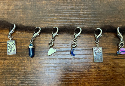 Tarot, Crystal, & Stars Stitch Marker Set
