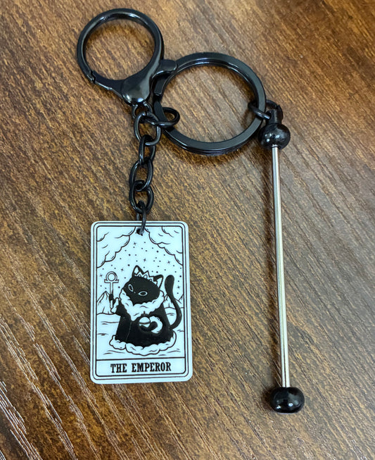 (Acrylic) Cat Tarot Keeper Keychain-Lobster Clasp w/Keyring