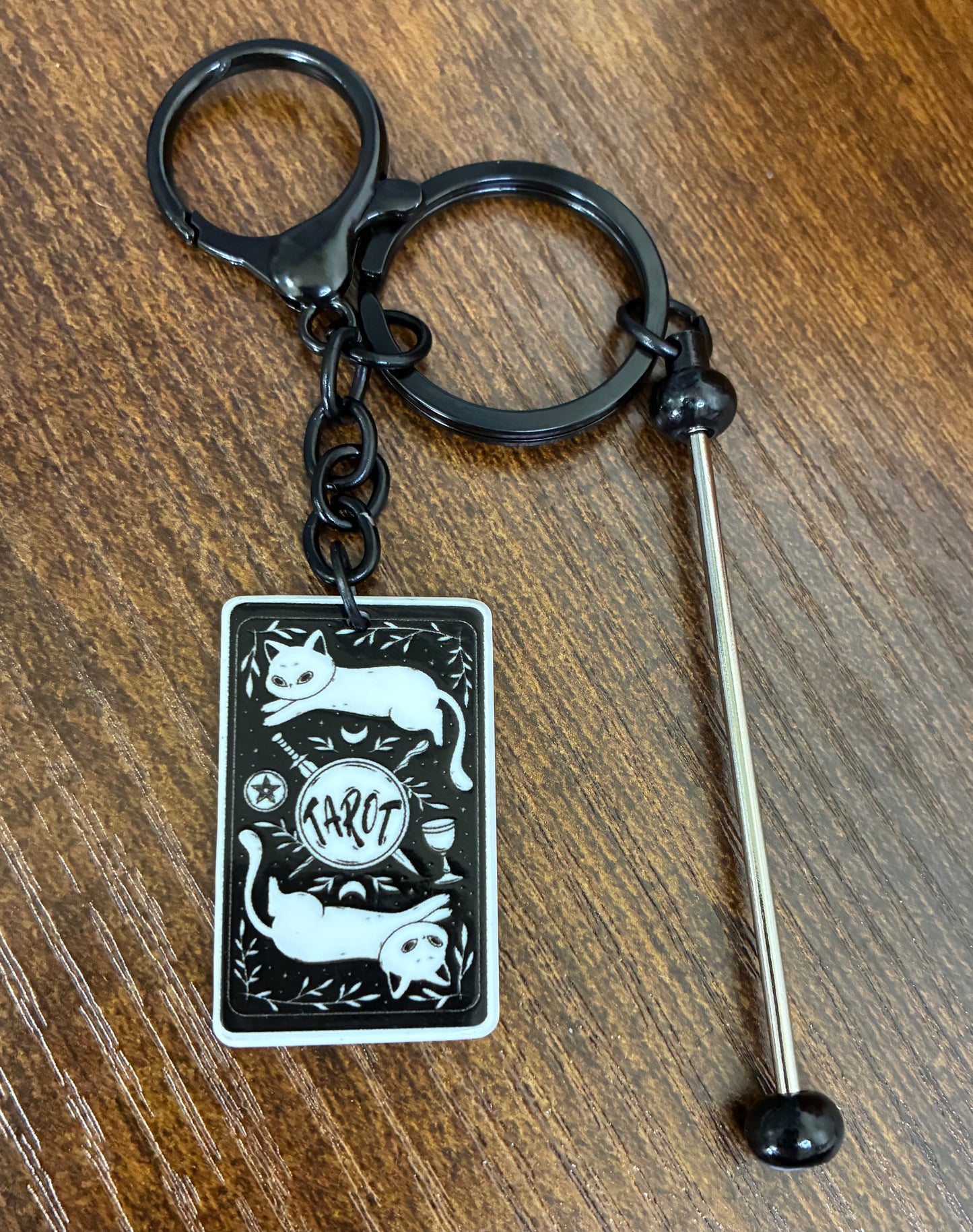 (Acrylic) Cat Tarot Keeper Keychain-Lobster Clasp w/Keyring
