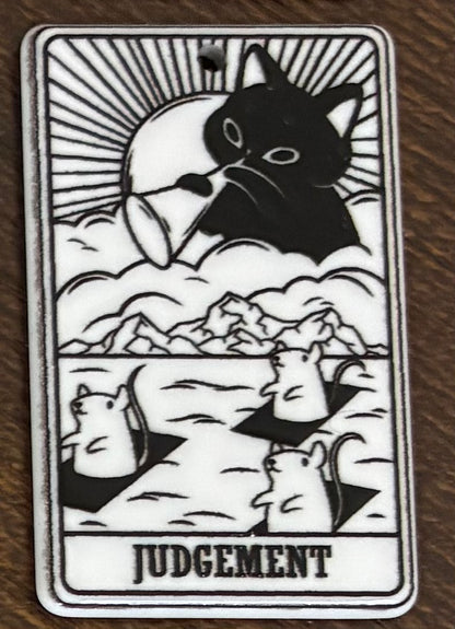 (Acrylic) Cat Tarot Keeper Keychain-Lobster Clasp w/Keyring