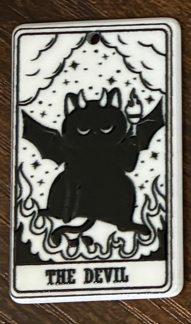 (Acrylic) Cat Tarot Keeper Keychain-Lobster Clasp w/Keyring