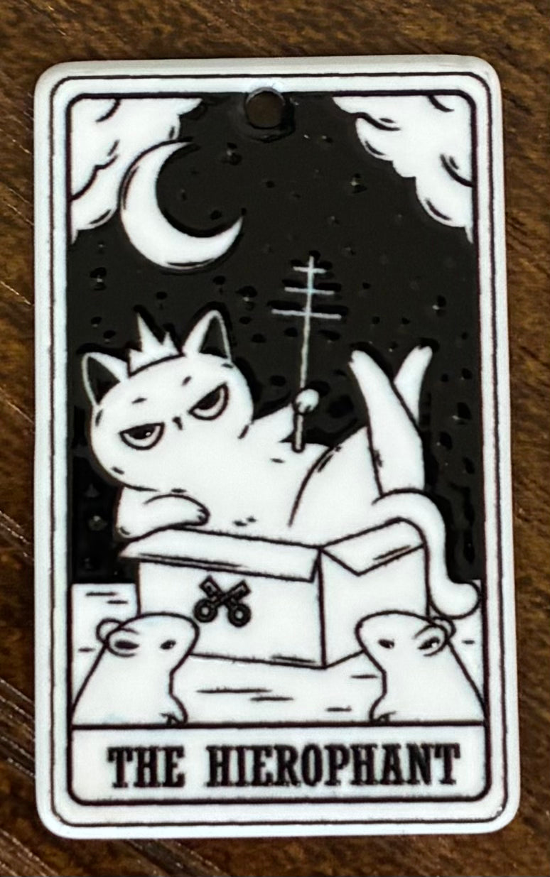(Acrylic) Cat Tarot Keeper Keychain-Lobster Clasp w/Keyring