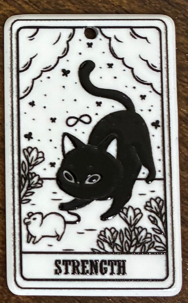 (Acrylic) Cat Tarot Keeper Keychain-Lobster Clasp w/Keyring