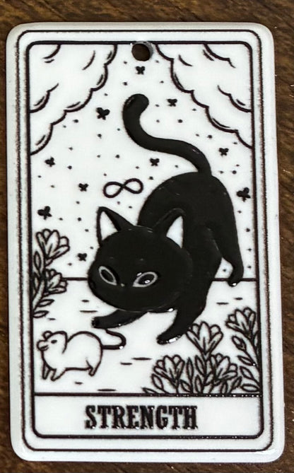(Acrylic) Cat Tarot Keeper Keychain-Lobster Clasp w/Keyring