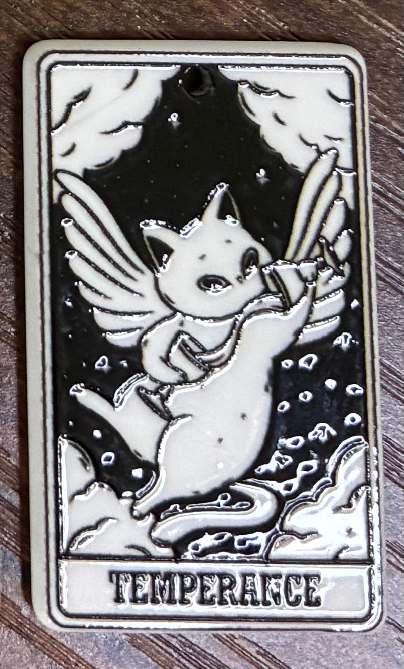 (Acrylic) Cat Tarot Keeper Keychain-Lobster Clasp w/Keyring