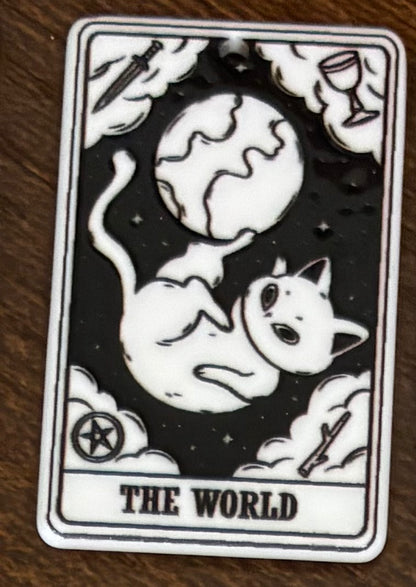 (Acrylic) Cat Tarot Keeper Keychain-Lobster Clasp w/Keyring