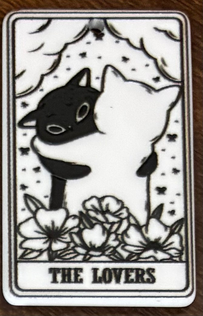 (Acrylic) Cat Tarot Keeper Keychain-Lobster Clasp w/Keyring