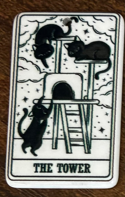 (Acrylic) Cat Tarot Keeper Keychain-Lobster Clasp w/Keyring