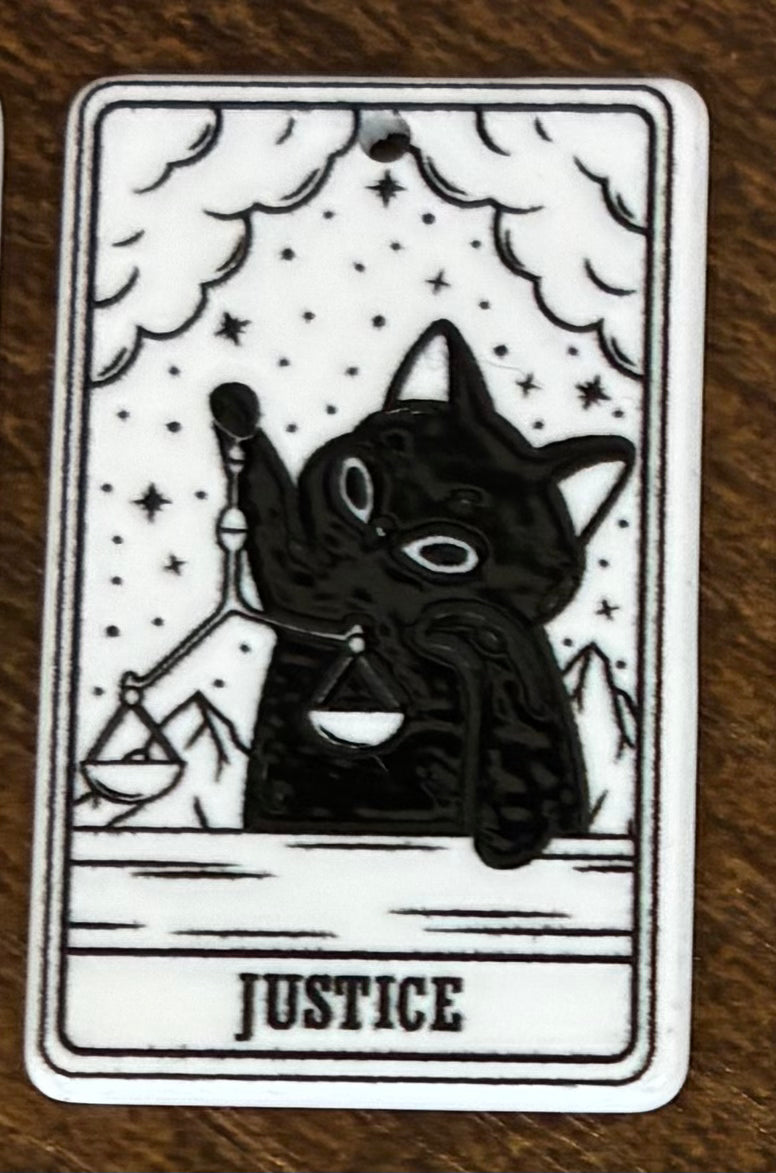 (Acrylic) Cat Tarot Keeper Keychain-Lobster Clasp w/Keyring