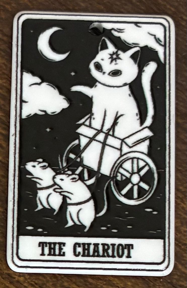 (Acrylic) Cat Tarot Keeper Keychain-Lobster Clasp w/Keyring