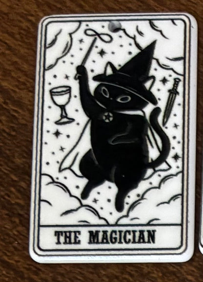 (Acrylic) Cat Tarot Keeper Keychain-Lobster Clasp w/Keyring