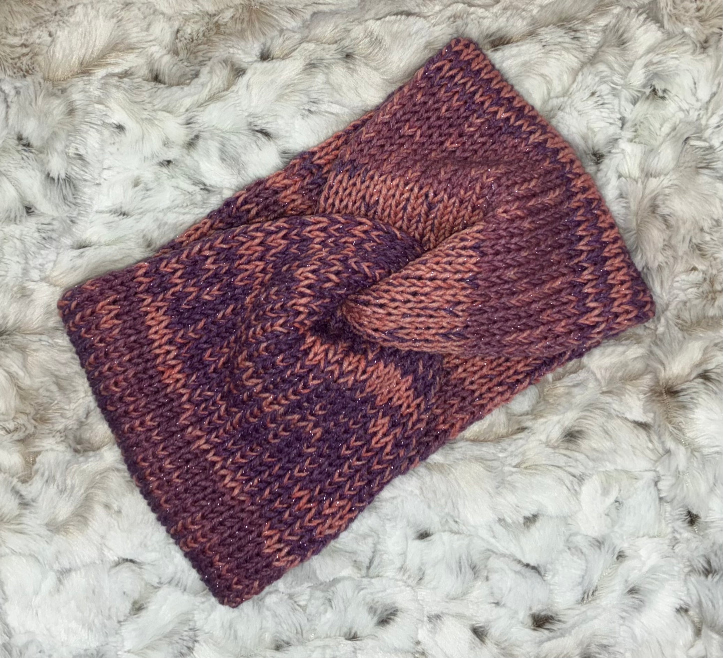 Neck Warmer, Acrylic. Pink & Purple Sparkle