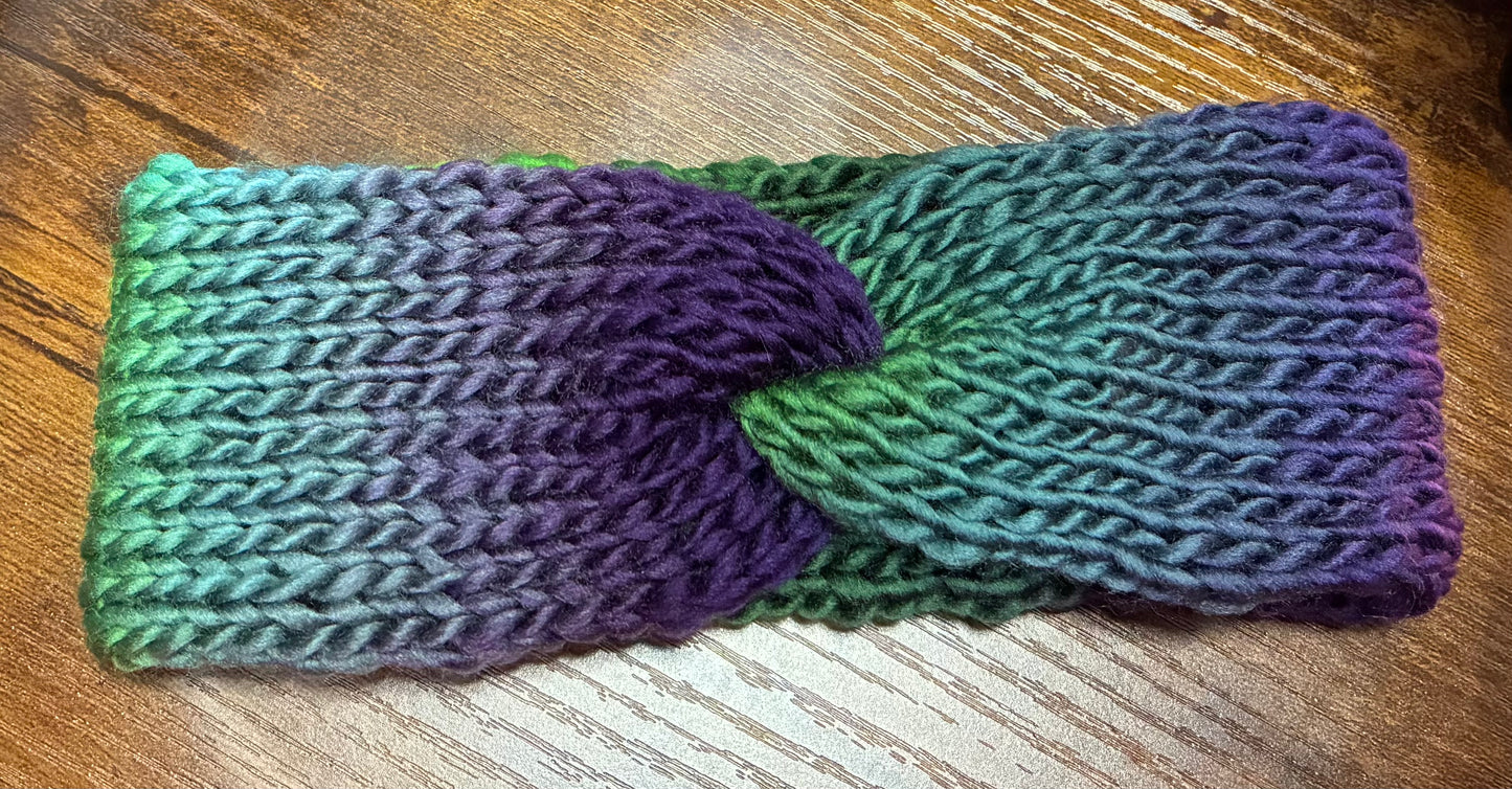 Headband, Acrylic, Purples & Greens