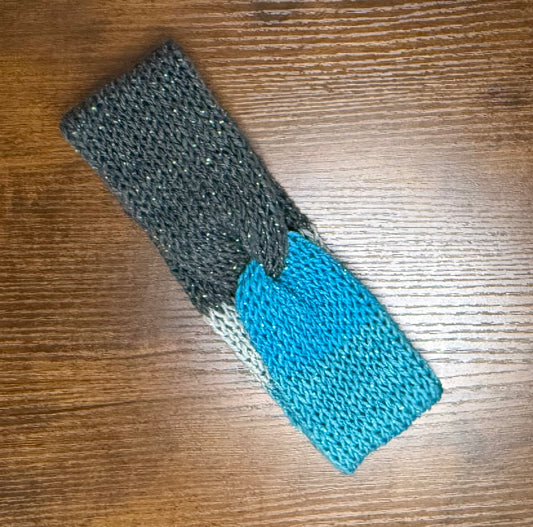 Headband, Acrylic, Greys & Blues, Sparkle