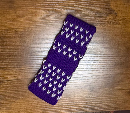 Headband, Acrylic, Purples & Sparkle Hearts